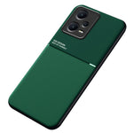 Anti-scratch Back Case for Xiaomi Redmi Note 12 Pro 5G Lines Imprinted PU Leather+TPU Hybrid Shell with Built-in Metal Sheet