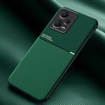 Anti-scratch Back Case for Xiaomi Redmi Note 12 Pro 5G Lines Imprinted PU Leather+TPU Hybrid Shell with Built-in Metal Sheet