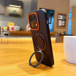 For OnePlus 15 5G Case Rotary Kickstand Leather Coated PC + TPU Phone Cover