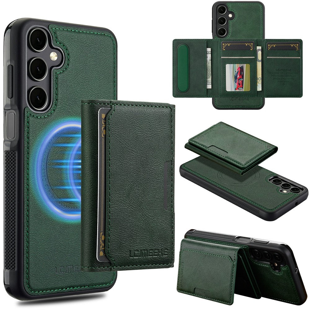 LC.IMEEKE L5 För Samsung Galaxy S26+ Magnetiskt mobilskal Läder Baksida med Avtagbar Korthållare