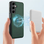LC.IMEEKE For Samsung Galaxy A57 5G Magnetic Case Leather+TPU Back Cover