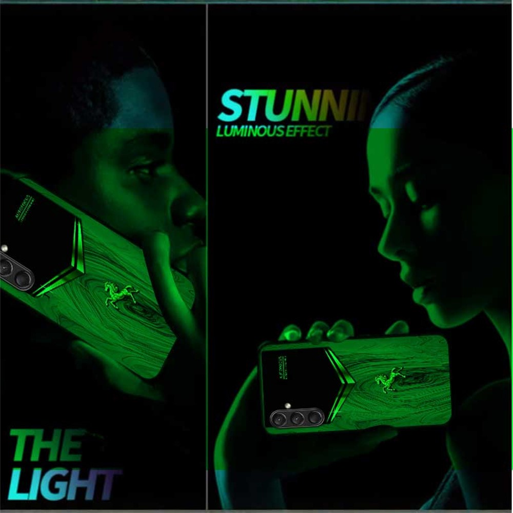 For Samsung Galaxy A56 5G Luminous Case Pattern Print Night Glow TPU + PC + Tempered Glass Phone Back Cover