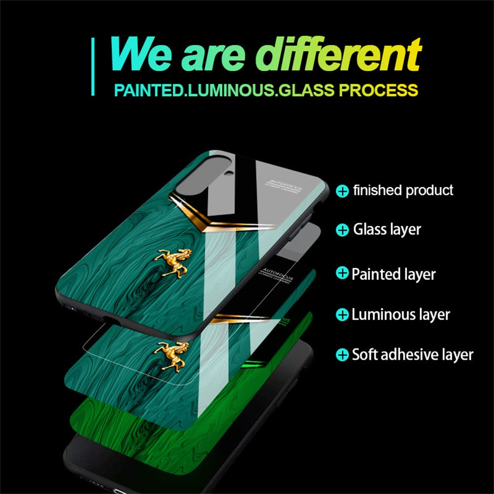 For Samsung Galaxy A56 5G Luminous Case Pattern Print Night Glow TPU + PC + Tempered Glass Phone Back Cover