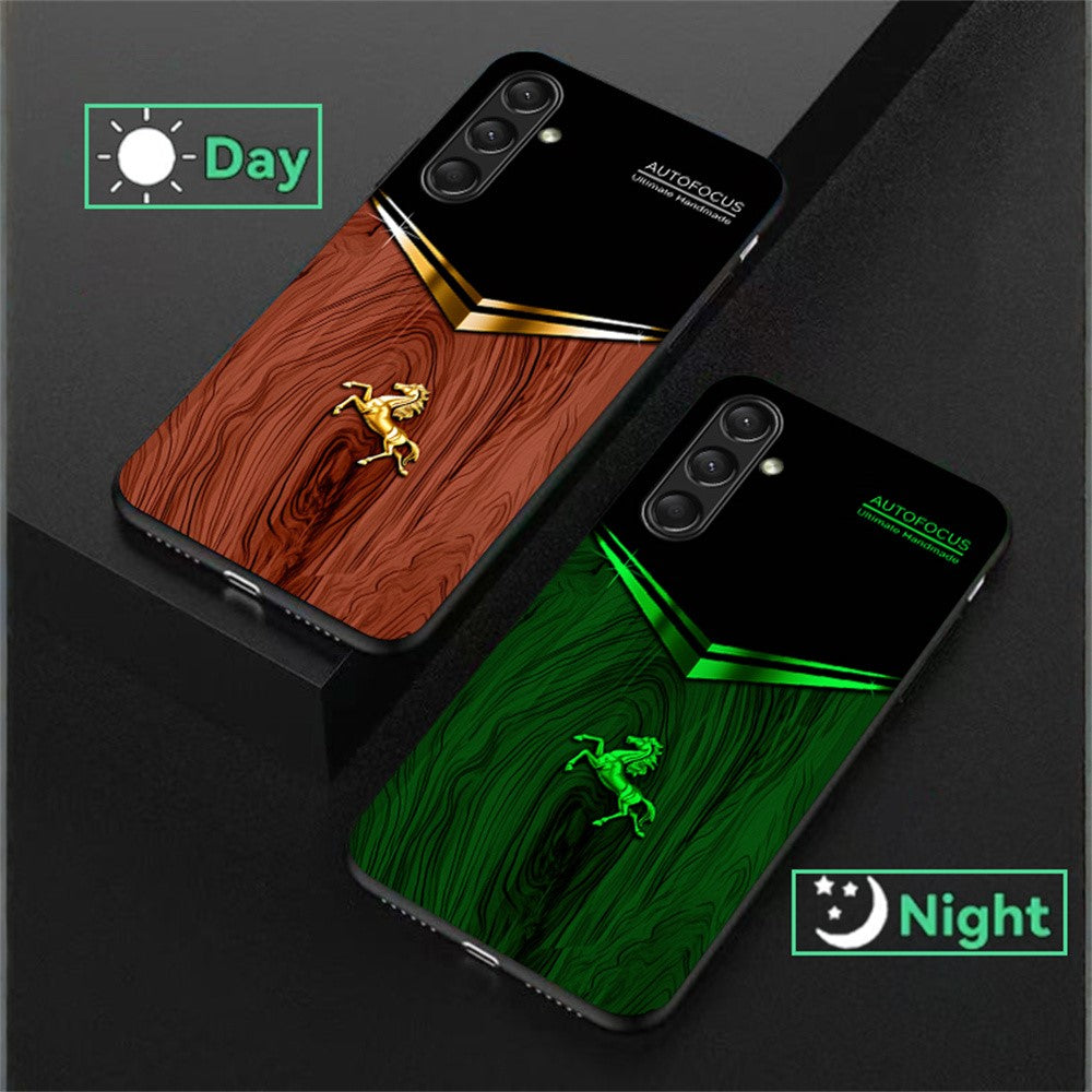 For Samsung Galaxy A56 5G Luminous Case Pattern Print Night Glow TPU + PC + Tempered Glass Phone Back Cover