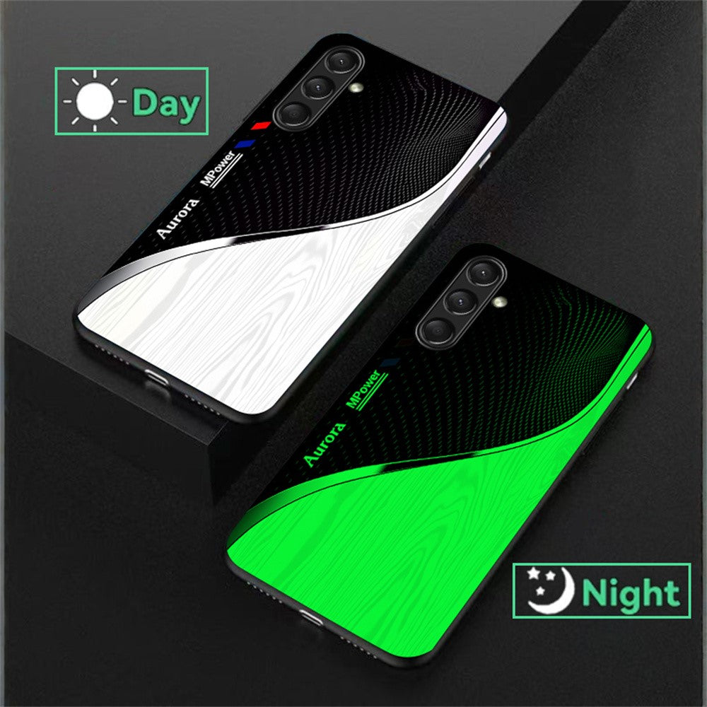 For Samsung Galaxy A56 5G Luminous Case Pattern Print Night Glow TPU + PC + Tempered Glass Phone Back Cover