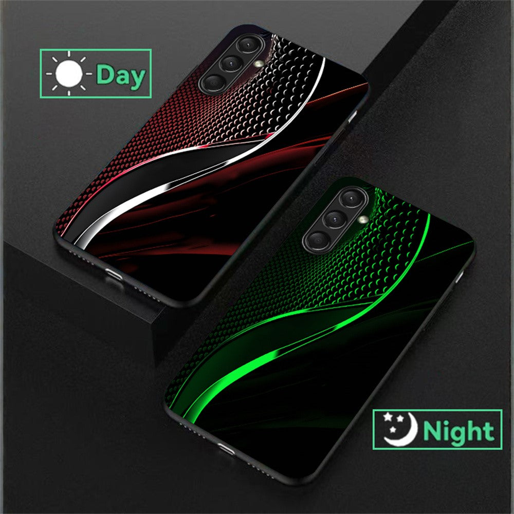 For Samsung Galaxy A56 5G Luminous Case Pattern Print Night Glow TPU + PC + Tempered Glass Phone Back Cover