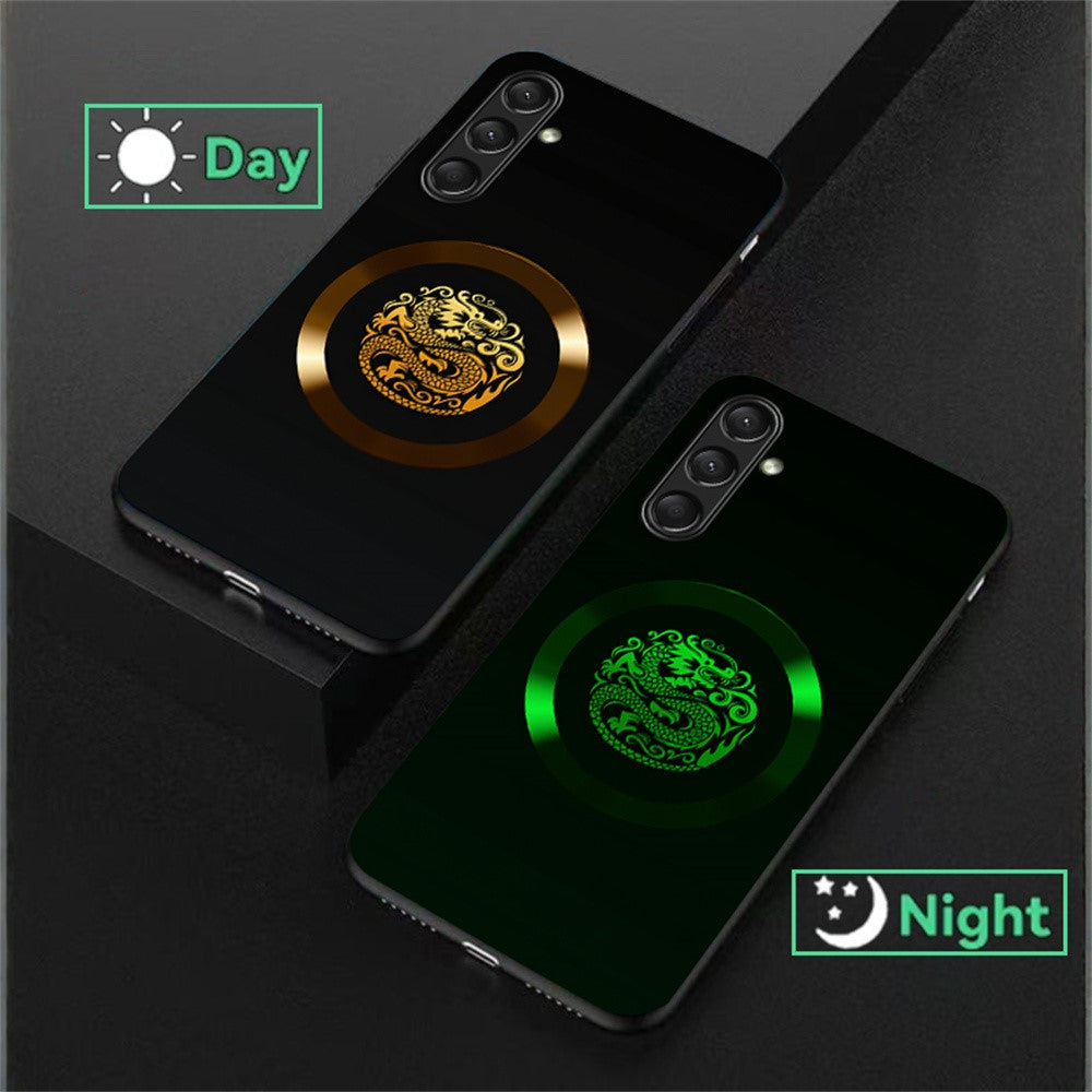For Samsung Galaxy A56 5G Luminous Case Pattern Print Night Glow TPU + PC + Tempered Glass Phone Back Cover