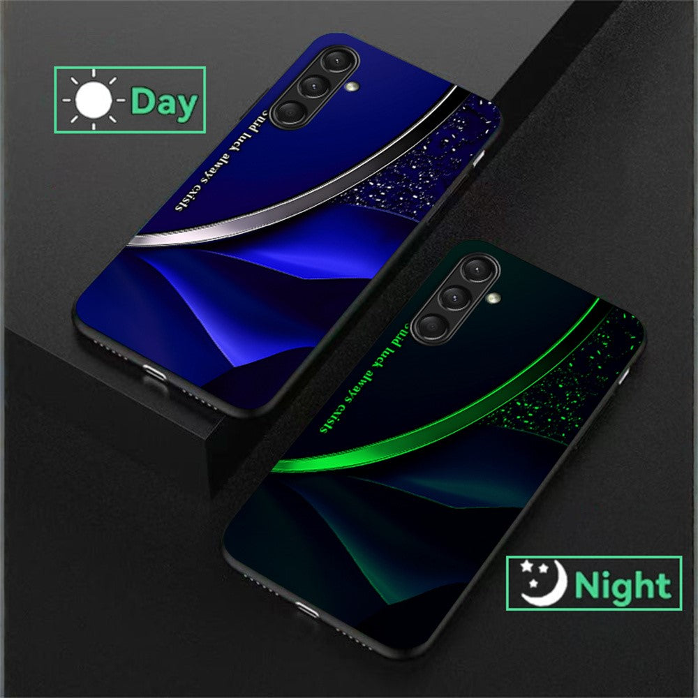 For Samsung Galaxy A56 5G Luminous Case Pattern Print Night Glow TPU + PC + Tempered Glass Phone Back Cover