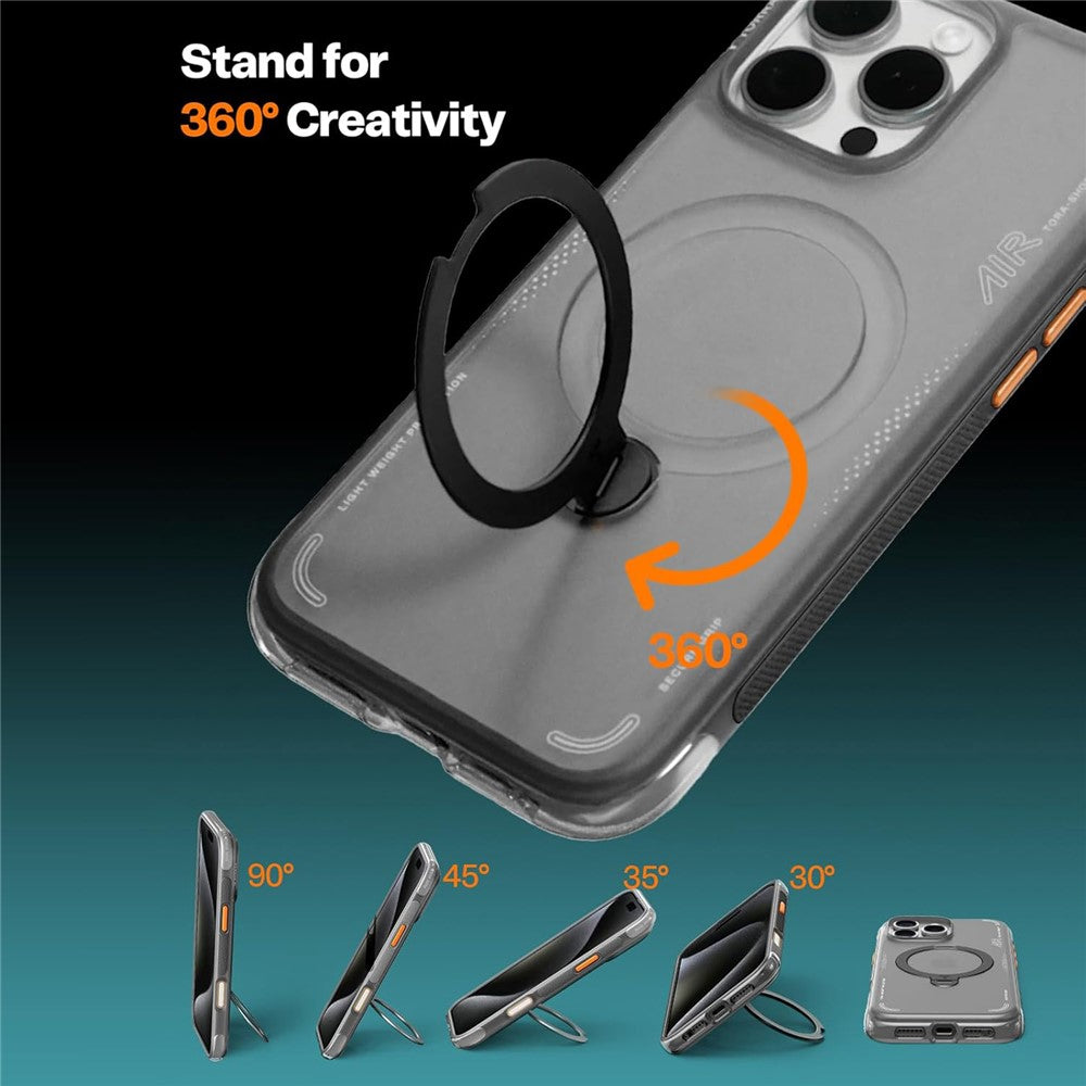 TORRAS For iPhone 15 Pro Max  Ostand Q3 Air Series Case with Kickstand Compatible with MagSafe Shockproof PC + TPU Phone Cover