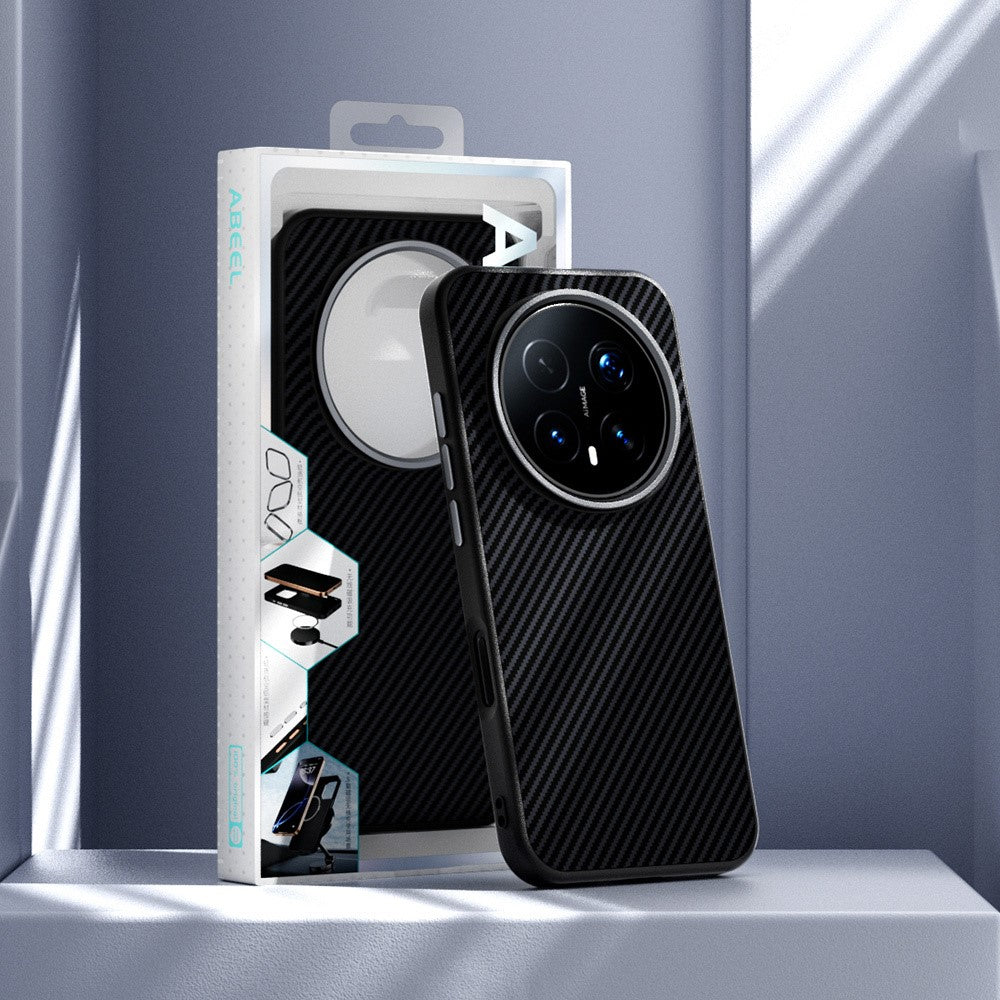 ABEEL For Honor Magic8 Pro 5G Magnetic Case Carbon Fiber Texture TPU PC PU Phone Back Cover