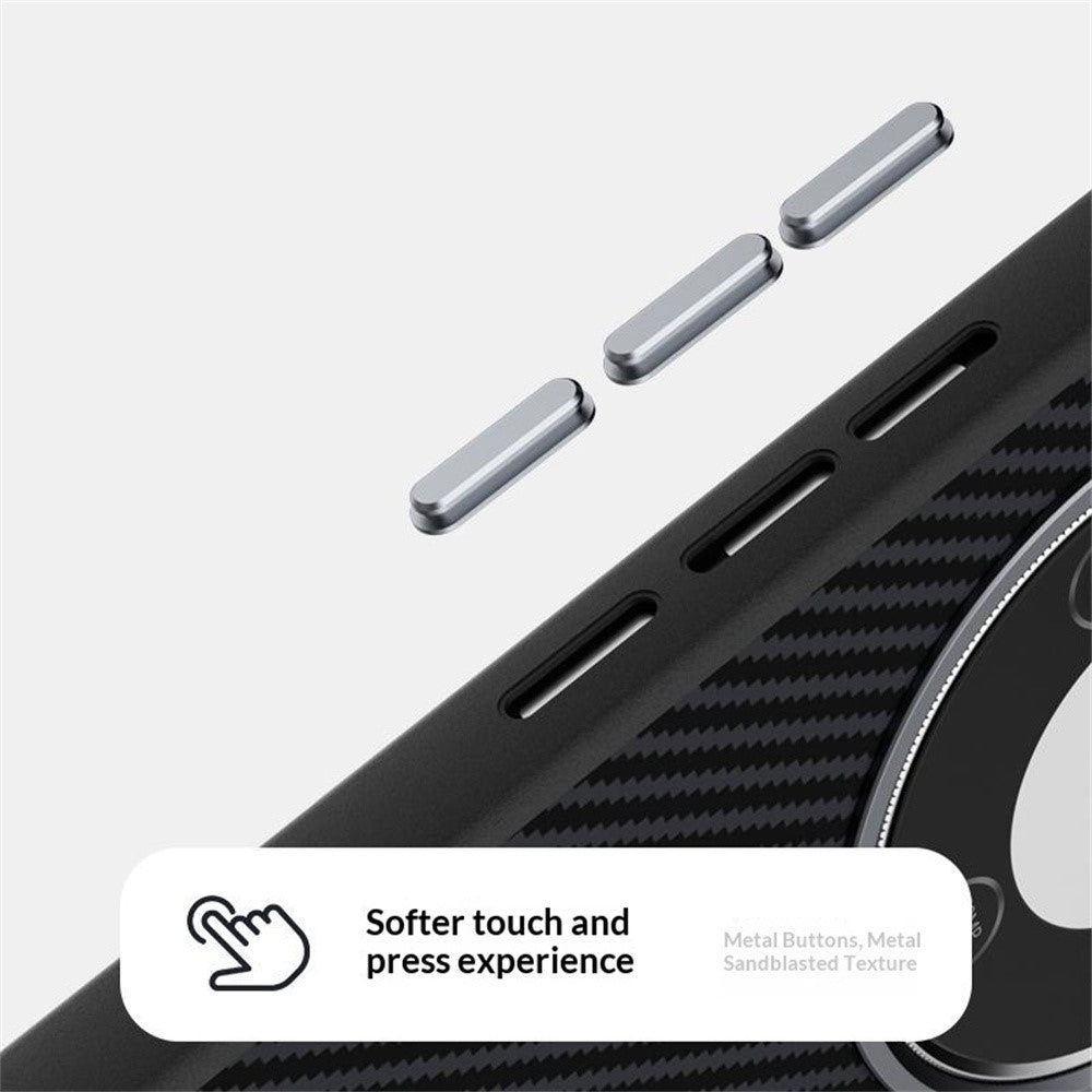 ABEEL Magnetic Case For Honor Magic8 Lite 5G  /  X9d 5G  /  X70 5G Slim Carbon Fiber Texture TPU PC PU Phone Back Cover