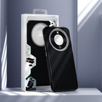 ABEEL Magnetisk cover til Honor Magic8 Lite 5G / X9d 5G / X70 5G kulfiber tekstur TPU PC PU telefon bagcover