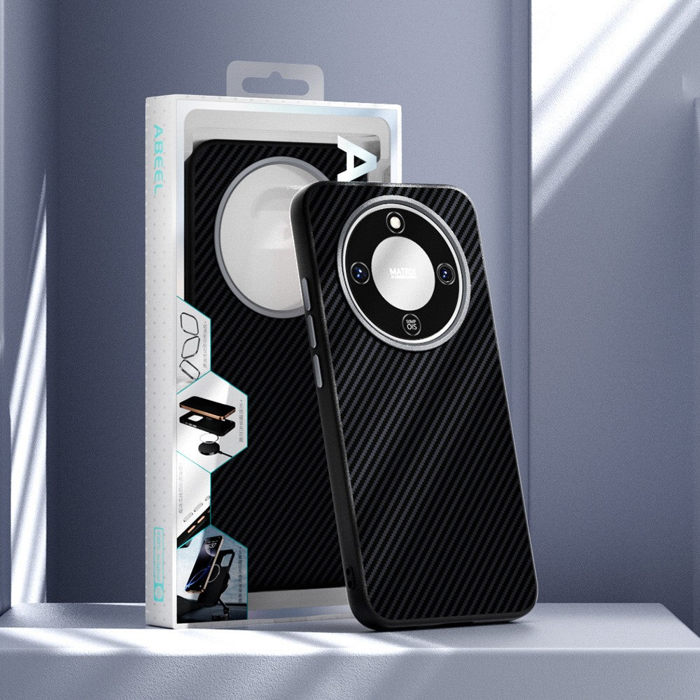 ABEEL Magnetic Case For Honor Magic8 Lite 5G  /  X9d 5G  /  X70 5G Slim Carbon Fiber Texture TPU PC PU Phone Back Cover