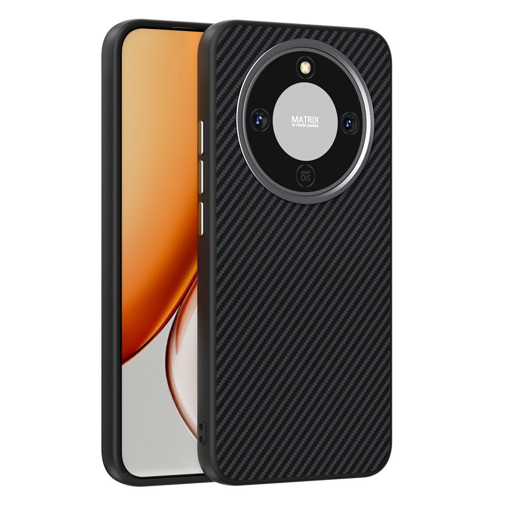ABEEL Magnetisk cover til Honor Magic8 Lite 5G / X9d 5G / X70 5G kulfiber tekstur TPU PC PU telefon bagcover