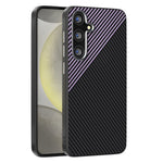 ABEEL For Samsung Galaxy S24 FE Magnetic Case Slim Carbon Fiber Texture TPU PC PU Phone Back Cover