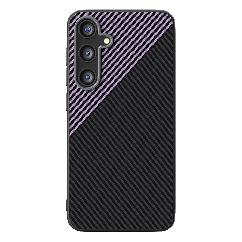 ABEEL For Samsung Galaxy S24 FE Magnetic Case Slim Carbon Fiber Texture TPU PC PU Phone Back Cover