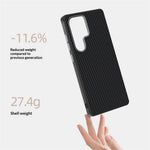 ABEEL For Samsung Galaxy S24 FE Magnetic Case Slim Carbon Fiber Texture TPU PC PU Phone Back Cover