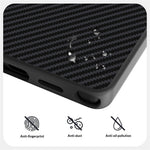 ABEEL For Samsung Galaxy S24 FE Magnetic Case Slim Carbon Fiber Texture TPU PC PU Phone Back Cover