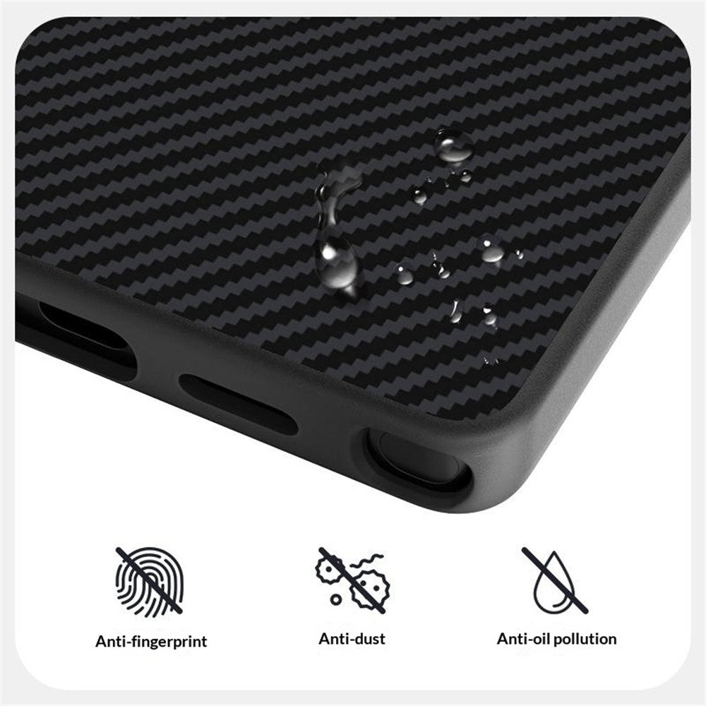 ABEEL For Samsung Galaxy S24 FE Magnetic Case Slim Carbon Fiber Texture TPU PC PU Phone Back Cover