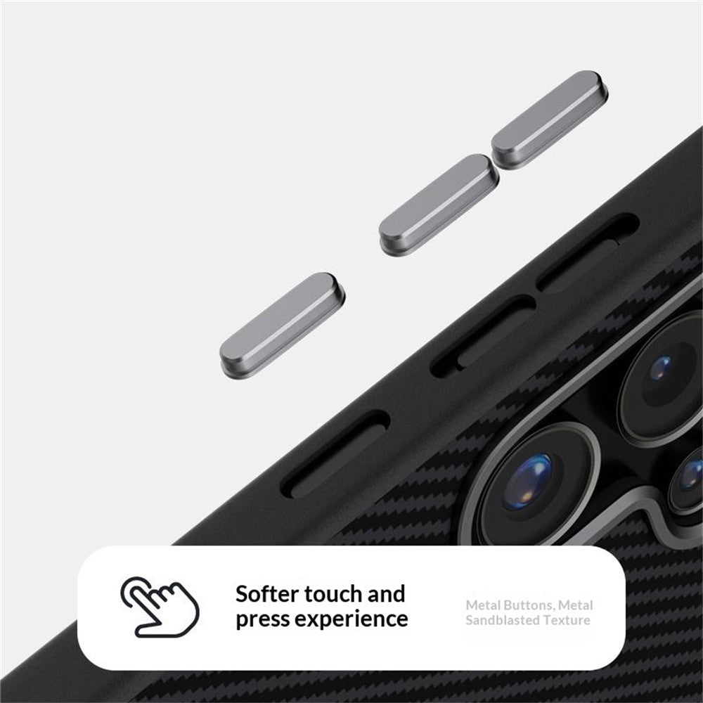 ABEEL For Samsung Galaxy S24 FE Magnetic Case Slim Carbon Fiber Texture TPU PC PU Phone Back Cover