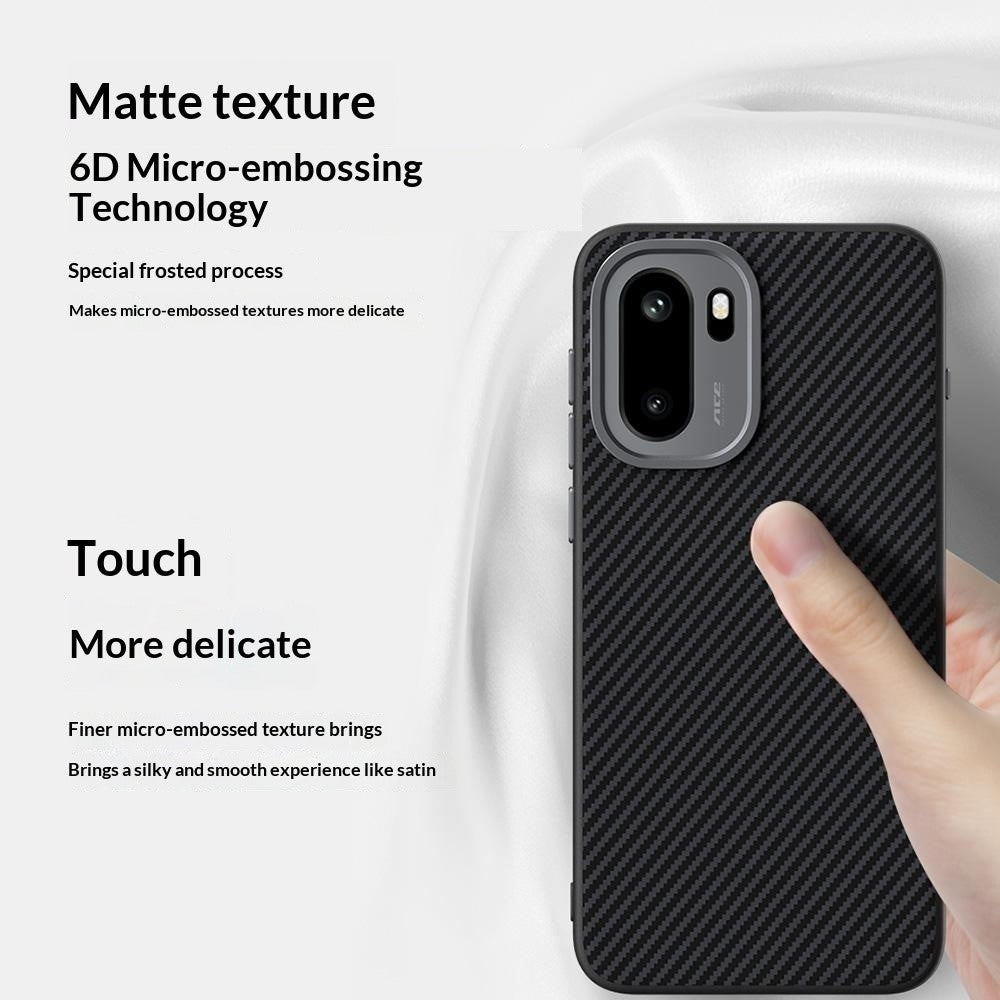 ABEEL til OnePlus 15R 5G / Ace 6T 5G magnetisk cover, slankt TPU-, PC- og PU-mobilcover med kulfibertekstur
