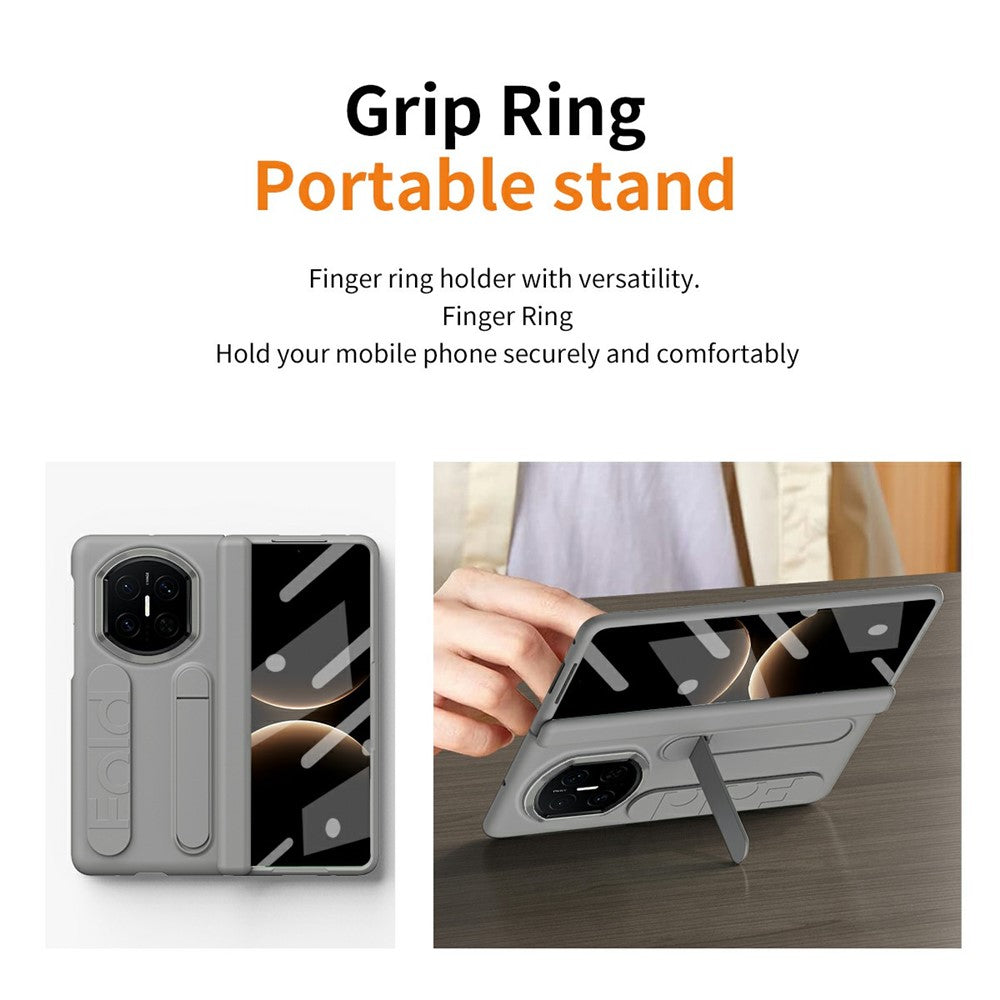 For Huawei Mate X7 Case Kickstand Wristband PC Phone Cover with Tempered Glass Film
