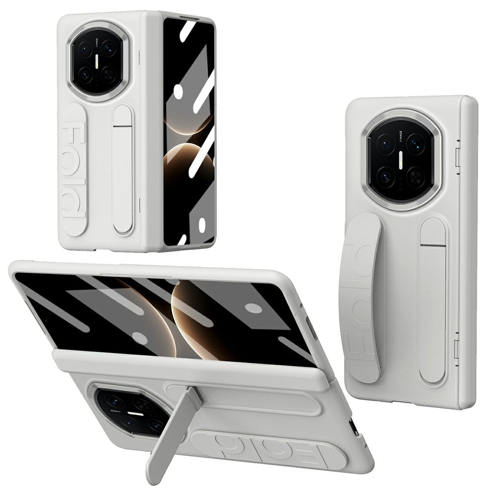 For Huawei Mate X7 Case Kickstand Wristband PC Phone Cover with Tempered Glass Film