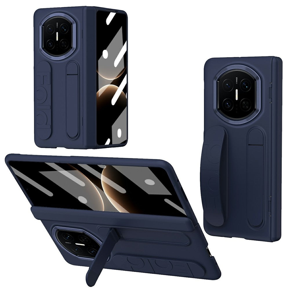 For Huawei Mate X7 Case Kickstand Wristband PC Phone Cover with Tempered Glass Film