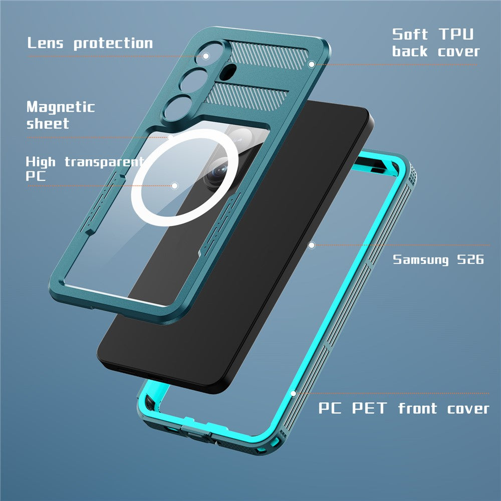REDPEPPER For Samsung Galaxy S26 IP68 Waterproof Case Clear Magnetic Phone Cover