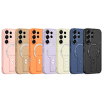 Skin Touch-cover til Samsung Galaxy S26 Ultra med støtte, kickstand, PC + TPU-mobilcover og magnetisk bilholder