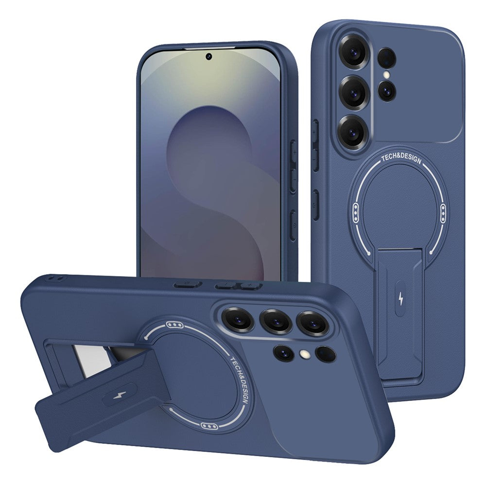Skin Touch-cover til Samsung Galaxy S26 Ultra med støtte, kickstand, PC + TPU-mobilcover og magnetisk bilholder
