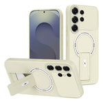 Skin Touch-cover til Samsung Galaxy S26 Ultra med støtte, kickstand, PC + TPU-mobilcover og magnetisk bilholder