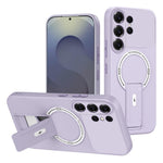 Skin Touch-cover til Samsung Galaxy S26 Ultra med støtte, kickstand, PC + TPU-mobilcover og magnetisk bilholder