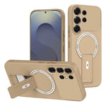 Skin Touch-cover til Samsung Galaxy S26 Ultra med støtte, kickstand, PC + TPU-mobilcover og magnetisk bilholder