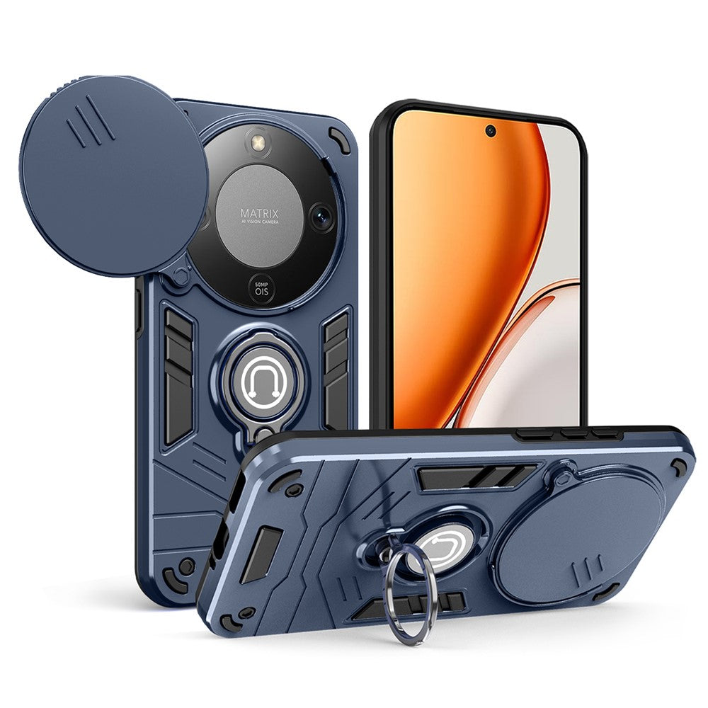 Kickstand Case for Honor X70 5G  /  X9d 5G  /  Magic8 Lite 5G Slide Camshield PC + TPU Phone Cover