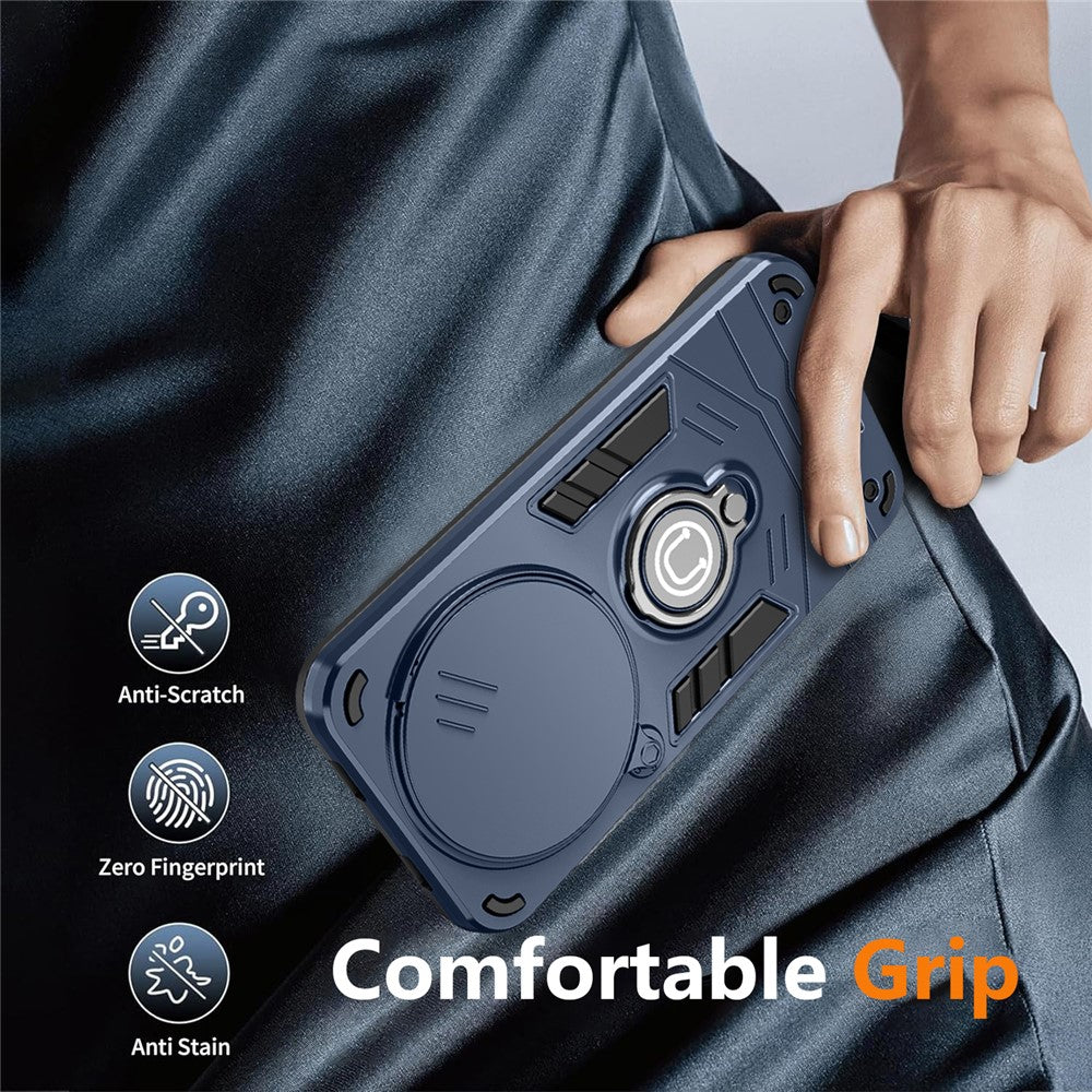 Kickstand Case for Honor X70 5G  /  X9d 5G  /  Magic8 Lite 5G Slide Camshield PC + TPU Phone Cover