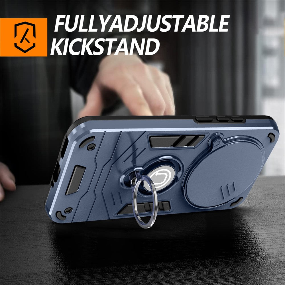 Kickstand Case for Honor X70 5G  /  X9d 5G  /  Magic8 Lite 5G Slide Camshield PC + TPU Phone Cover