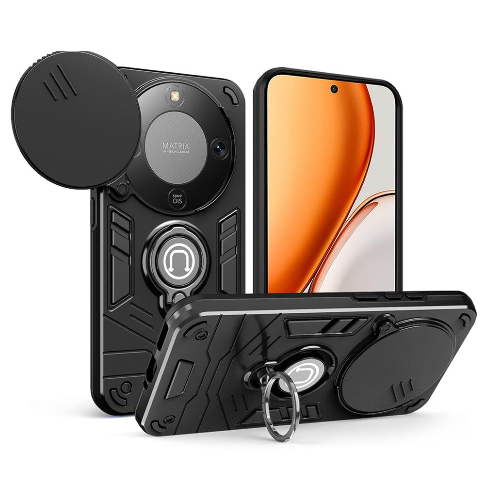 Kickstand Case for Honor X70 5G  /  X9d 5G  /  Magic8 Lite 5G Slide Camshield PC + TPU Phone Cover