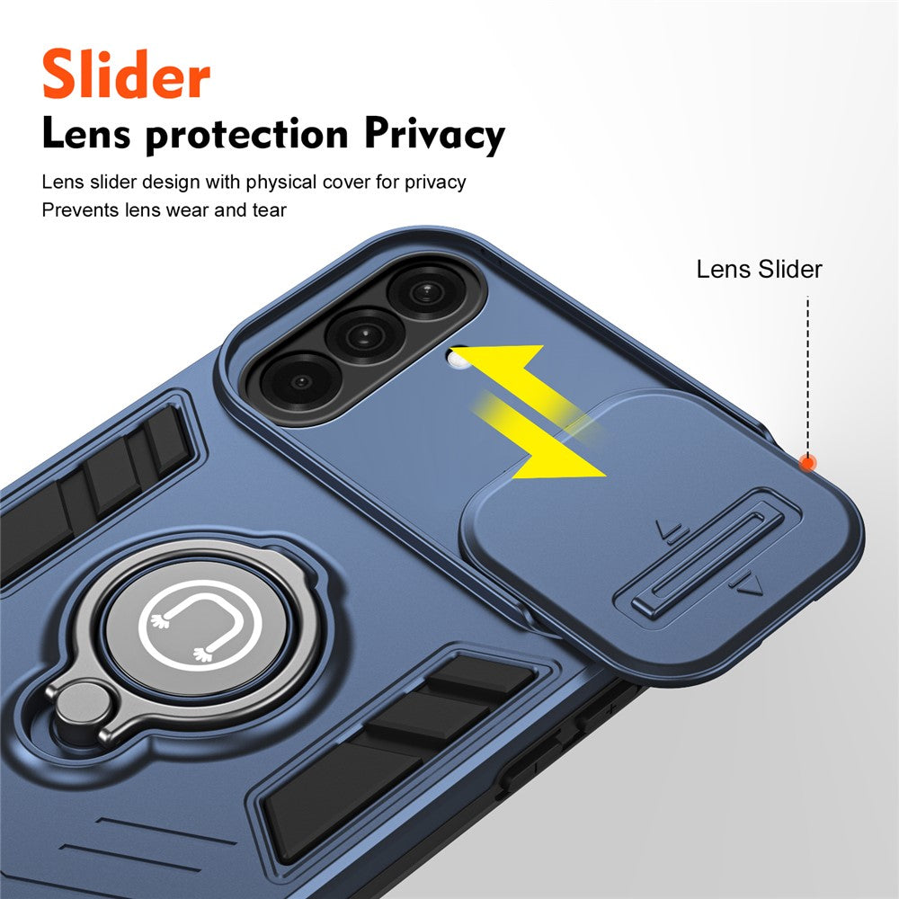 For Samsung Galaxy A37 5G Case Slide Camshield Kickstand PC + TPU Phone Cover