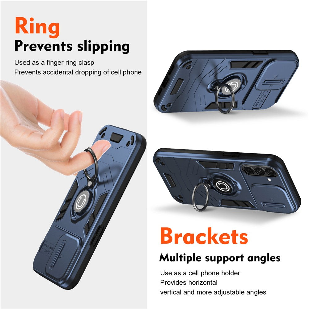 For Samsung Galaxy A37 5G Case Slide Camshield Kickstand PC + TPU Phone Cover