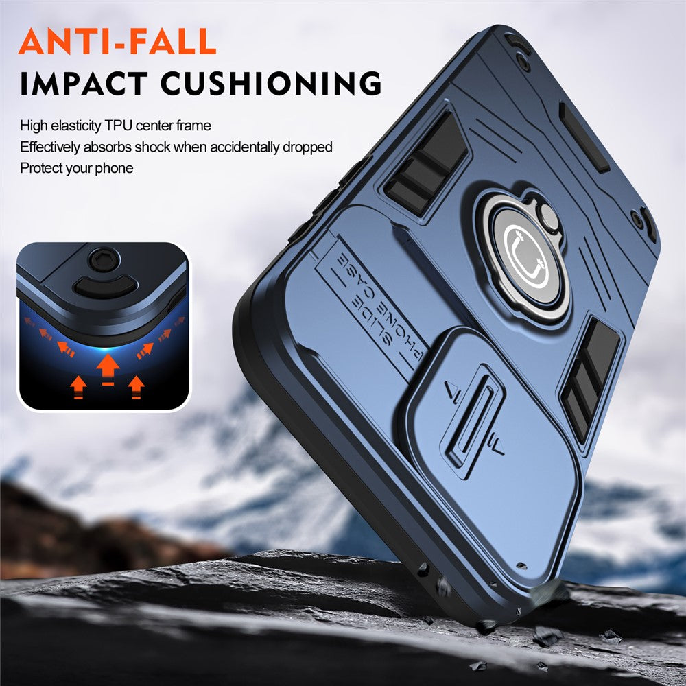 For Samsung Galaxy A37 5G Case Slide Camshield Kickstand PC + TPU Phone Cover