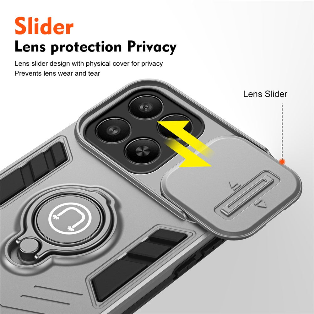 Kickstand Case for Honor 400 Smart 4G / 400 Smart 5G / X7d 5G Slide Camshield PC + TPU Phone Cover