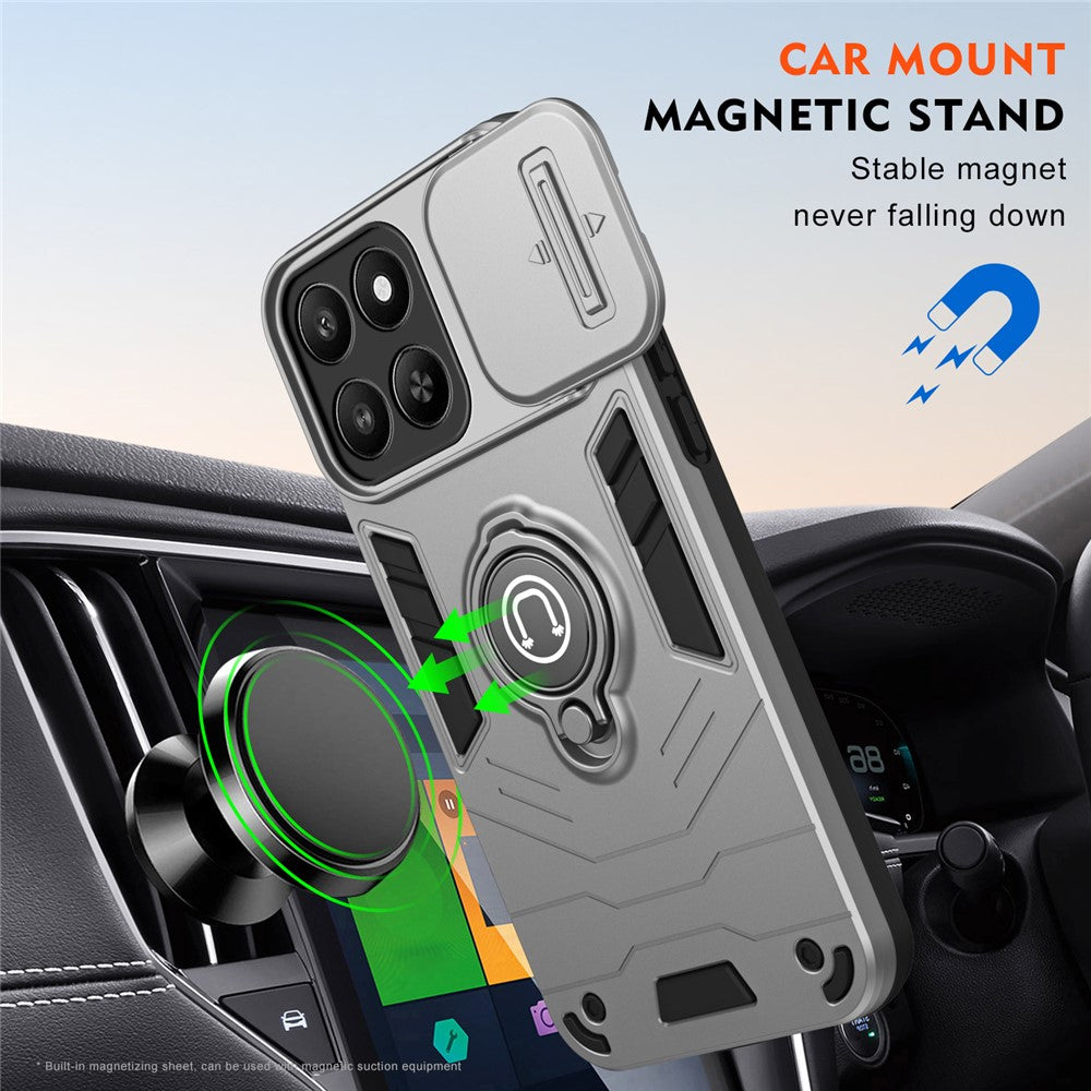 Kickstand Case for Honor 400 Smart 4G / 400 Smart 5G / X7d 5G Slide Camshield PC + TPU Phone Cover