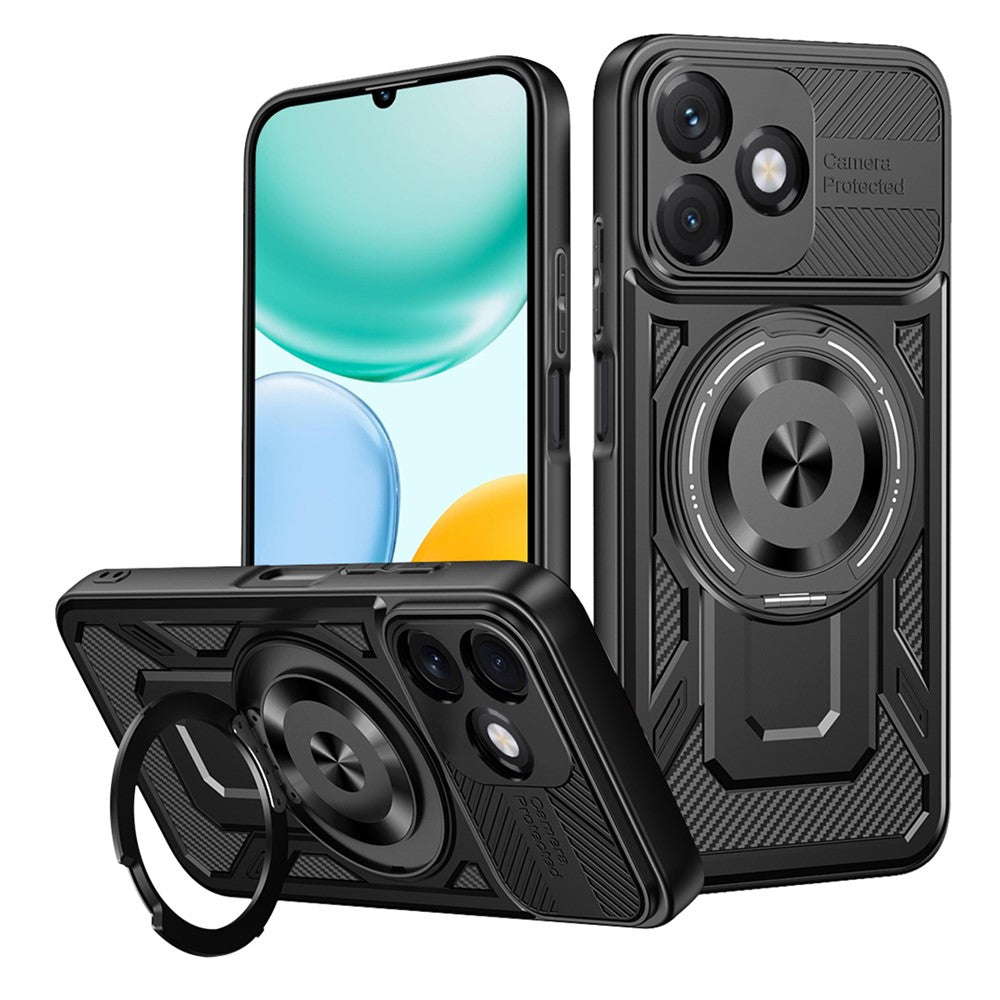 Magnetic Case For Honor X5c 4G / X5c Plus 4G / Play10A 4G Rotating Kickstand TPU + PC Phone Cover