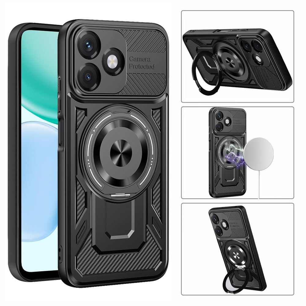 Magnetic Case For Honor X5c 4G  /  X5c Plus 4G  /  Play10A 4G Rotating Kickstand TPU + PC Phone Cover