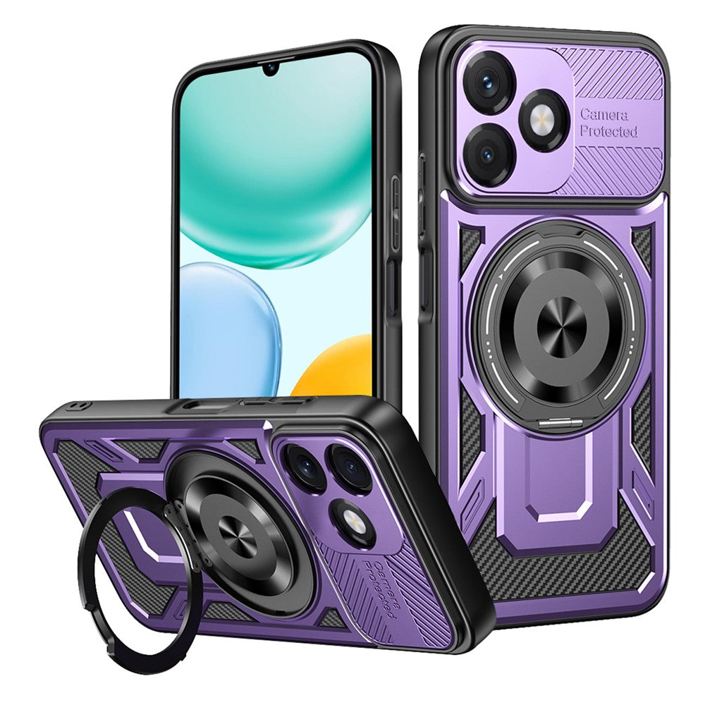 Magnetic Case For Honor X5c 4G  /  X5c Plus 4G  /  Play10A 4G Rotating Kickstand TPU + PC Phone Cover