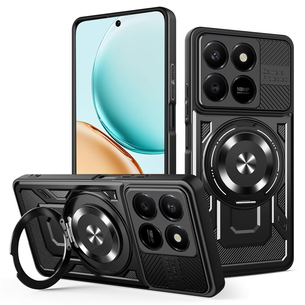Magnetisk Cover til Honor 400 Smart 5G / 400 Smart 4G / X7d 4G / X7d 5G Roterende Støtteben TPU + PC Telefoncover