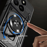 Magnetic Case For Honor 400 Smart 5G  /  400 Smart 4G  /  X7d 4G  /  X7d 5G Rotating Kickstand TPU + PC Phone Cover