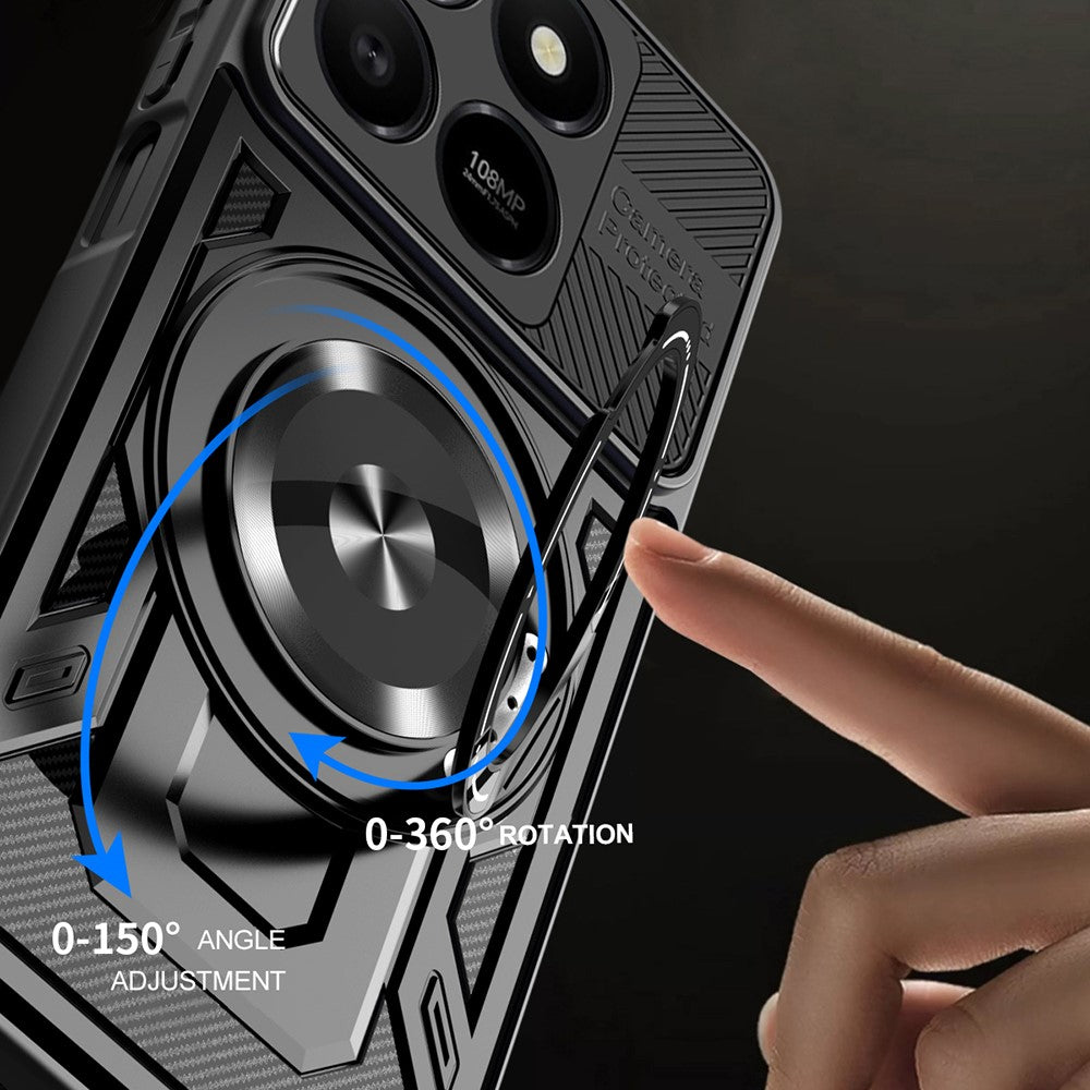 Magnetic Case For Honor 400 Smart 5G  /  400 Smart 4G  /  X7d 4G  /  X7d 5G Rotating Kickstand TPU + PC Phone Cover