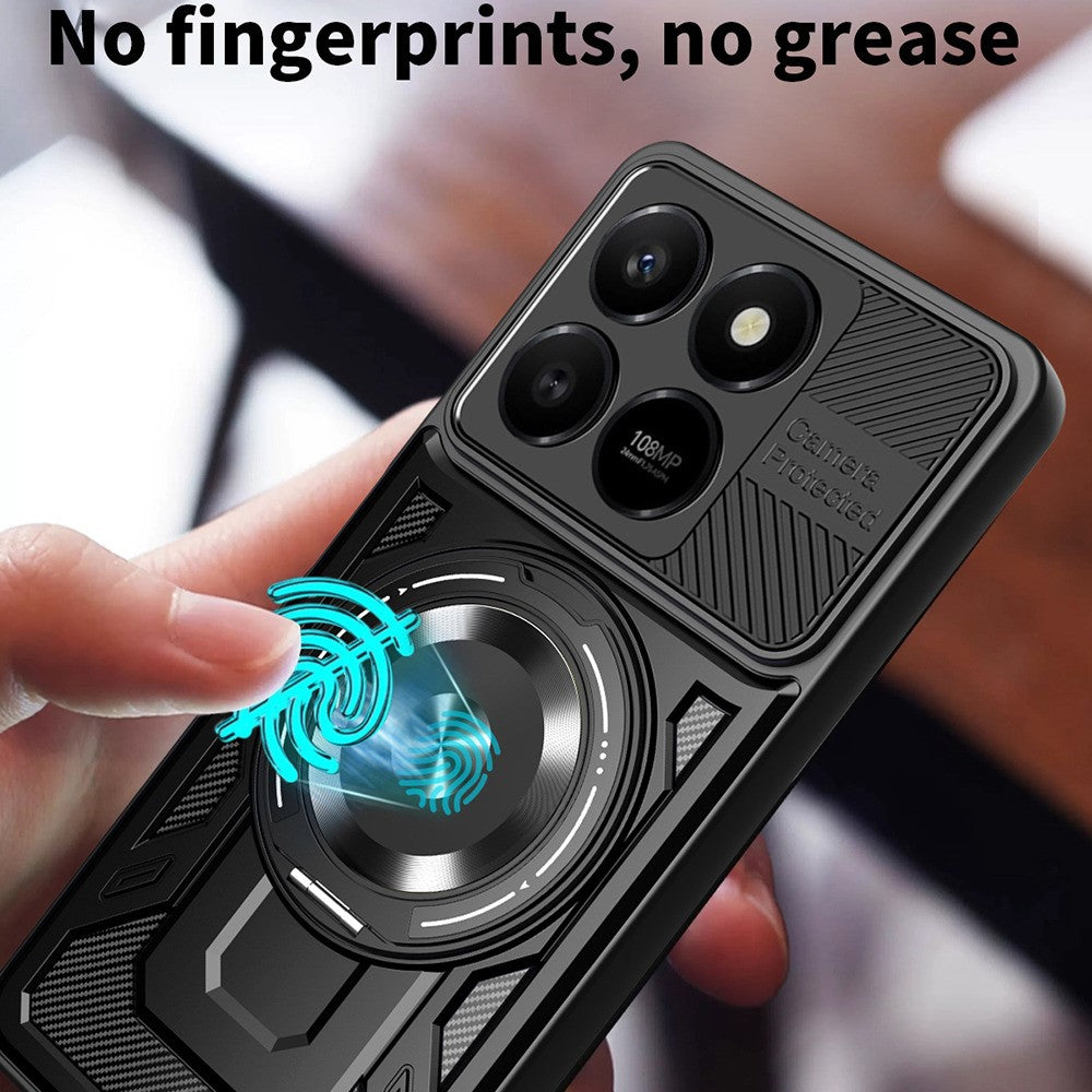 Magnetic Case For Honor 400 Smart 5G  /  400 Smart 4G  /  X7d 4G  /  X7d 5G Rotating Kickstand TPU + PC Phone Cover